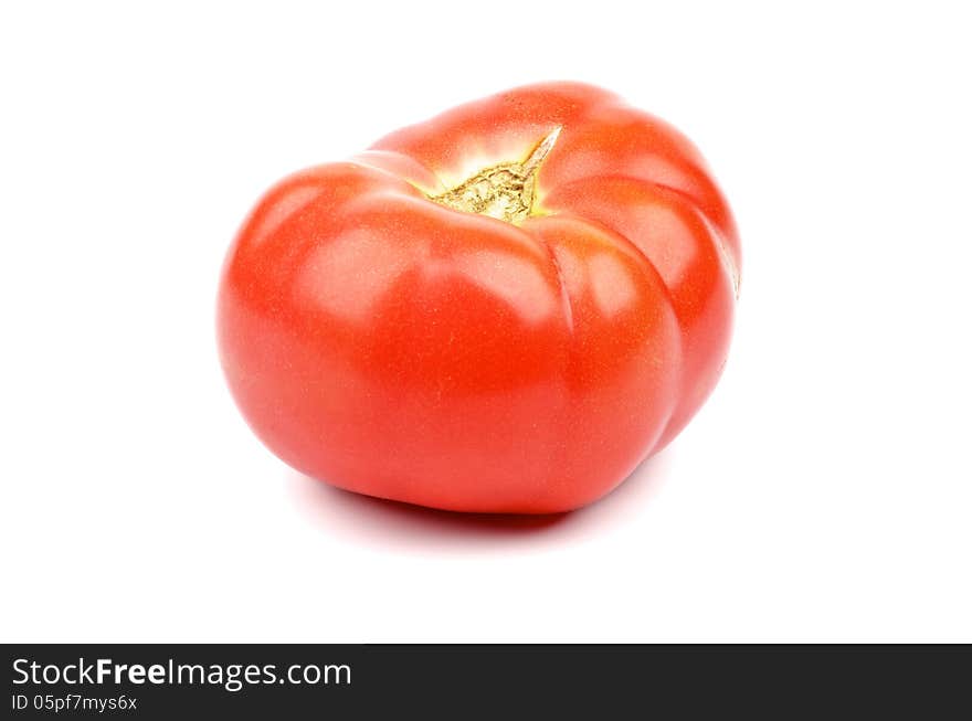 Big Ripe Tomato isolated on white background