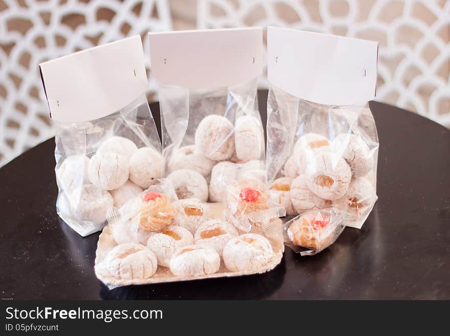 Typical Sicilian sweet cookies packaged in plastic bags. Typical Sicilian sweet cookies packaged in plastic bags