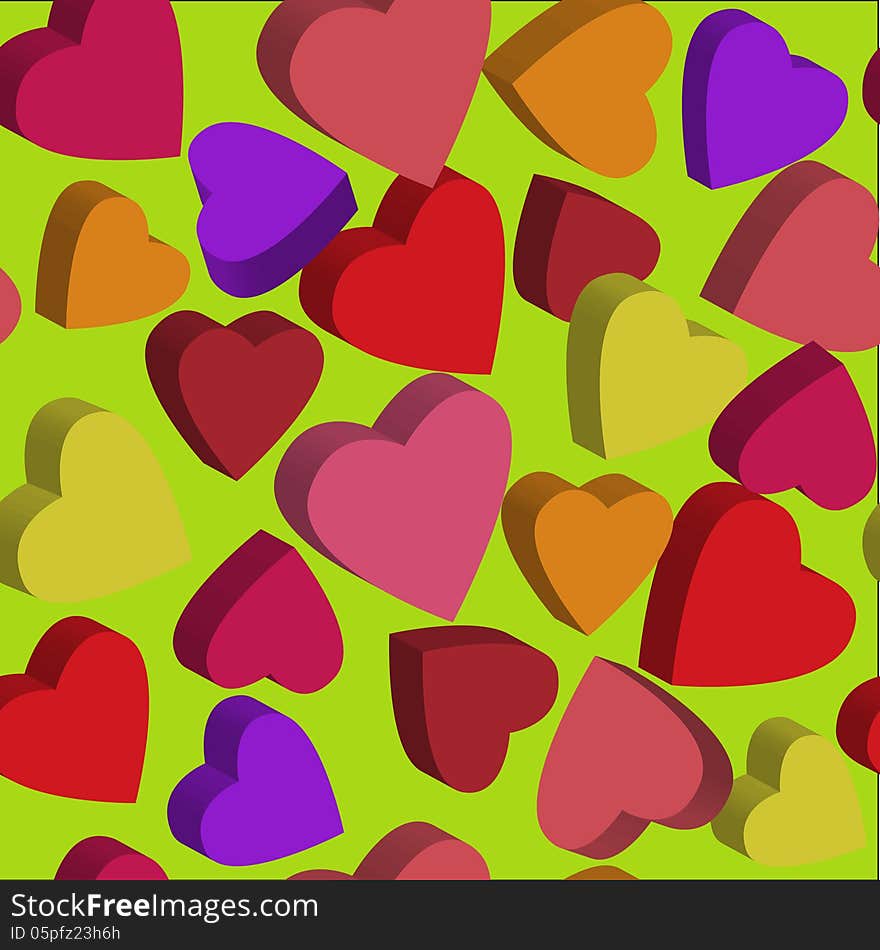 Any type hearts seamless pattern. Any type hearts seamless pattern