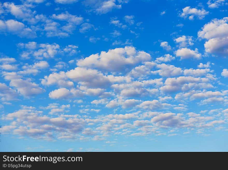 White clouds in blue sky