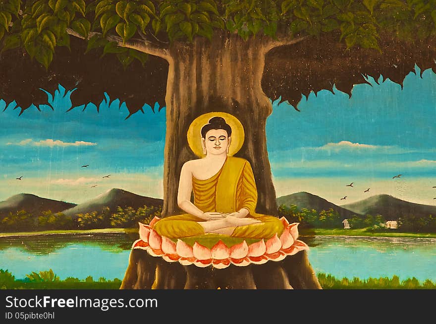 Meditation of buddha art paint