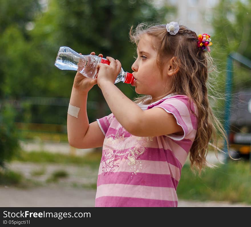 Girl Drinks Water