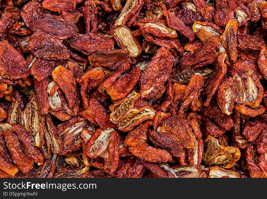 Image of a bunch of sundried tomatoes sunning in Naples Italy. Image of a bunch of sundried tomatoes sunning in Naples Italy.