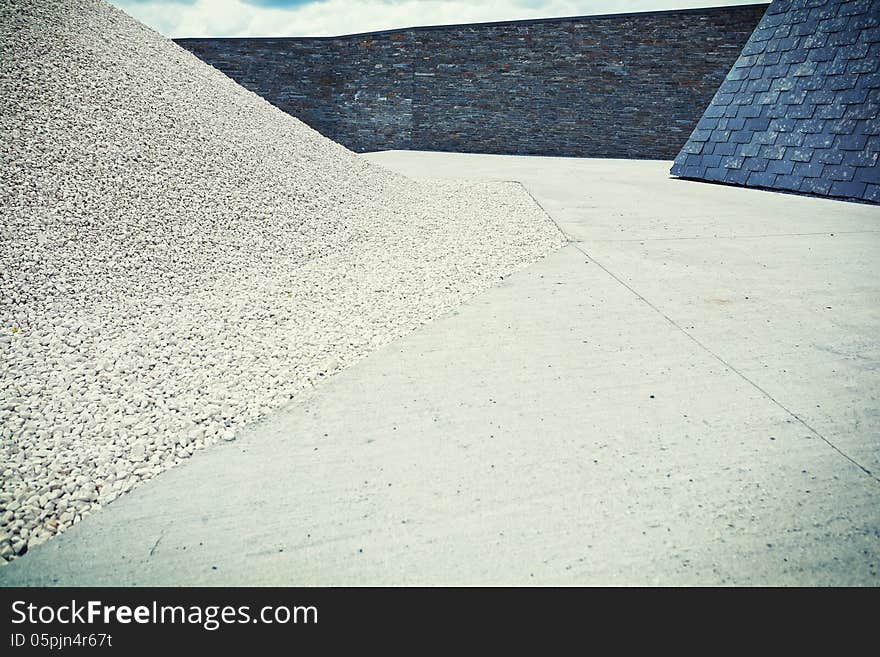 Abstract background of concrete and gravel