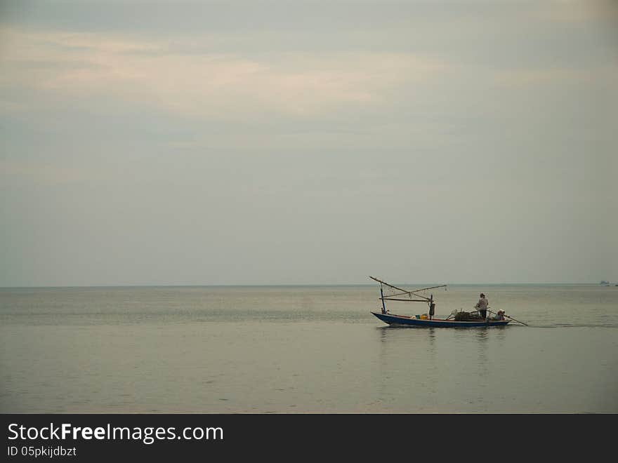 Small fishing boats on the sea, Thailand