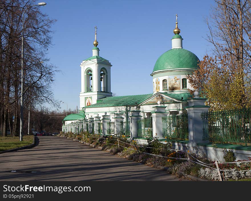 Russia. Moscow. Wooden Trinity Church on Sparrow hills.