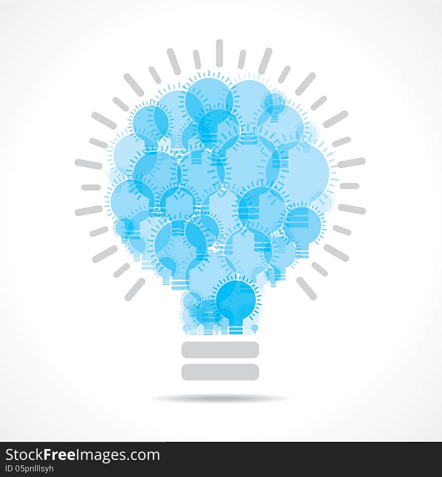 Blue light bulbs form a big bulb