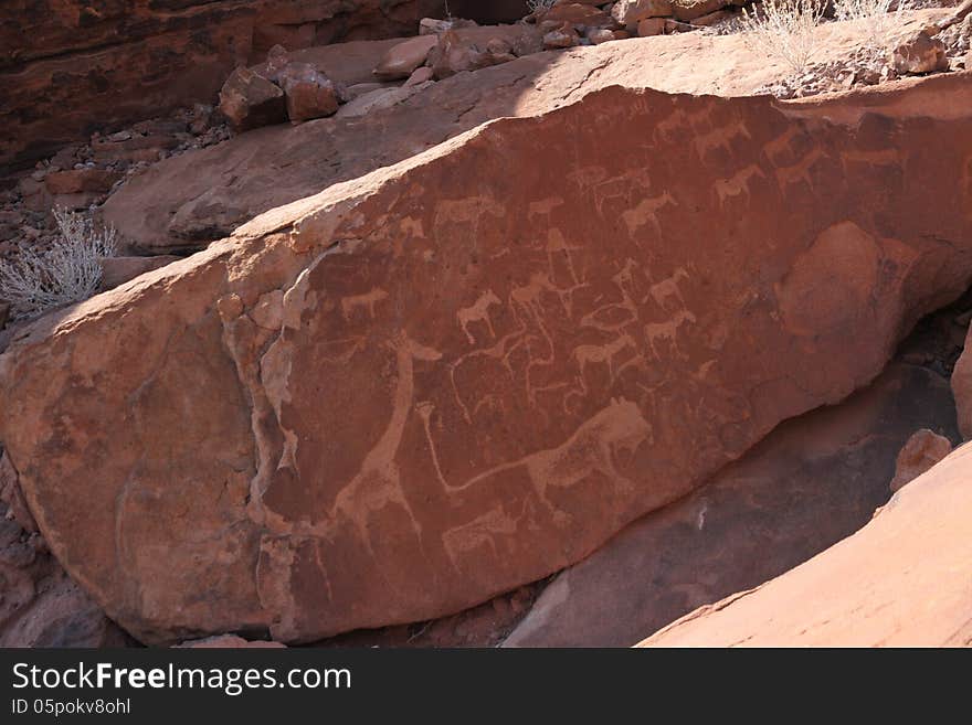 Rock engravings at Twyfelfontein, Namibia, a World Heritage site