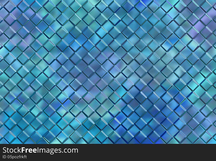 Computer graphic design abstract background of blue emboss square blocks. Computer graphic design abstract background of blue emboss square blocks