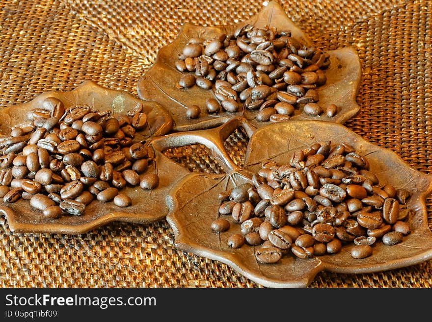 Close up of coffee beans