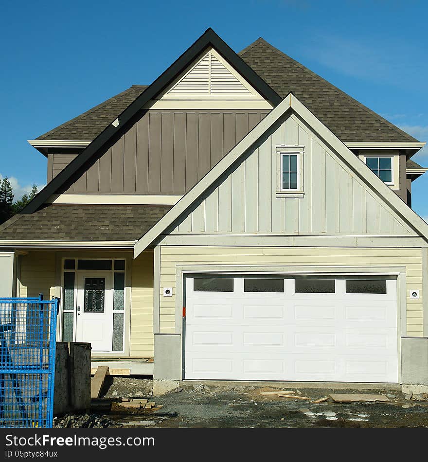 New residential home under construction. New residential home under construction.