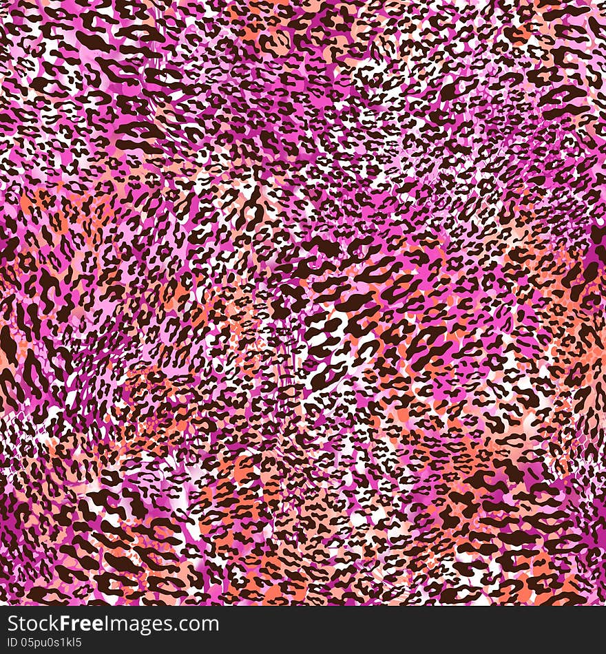 Cute Pink Leo - Seamless Background