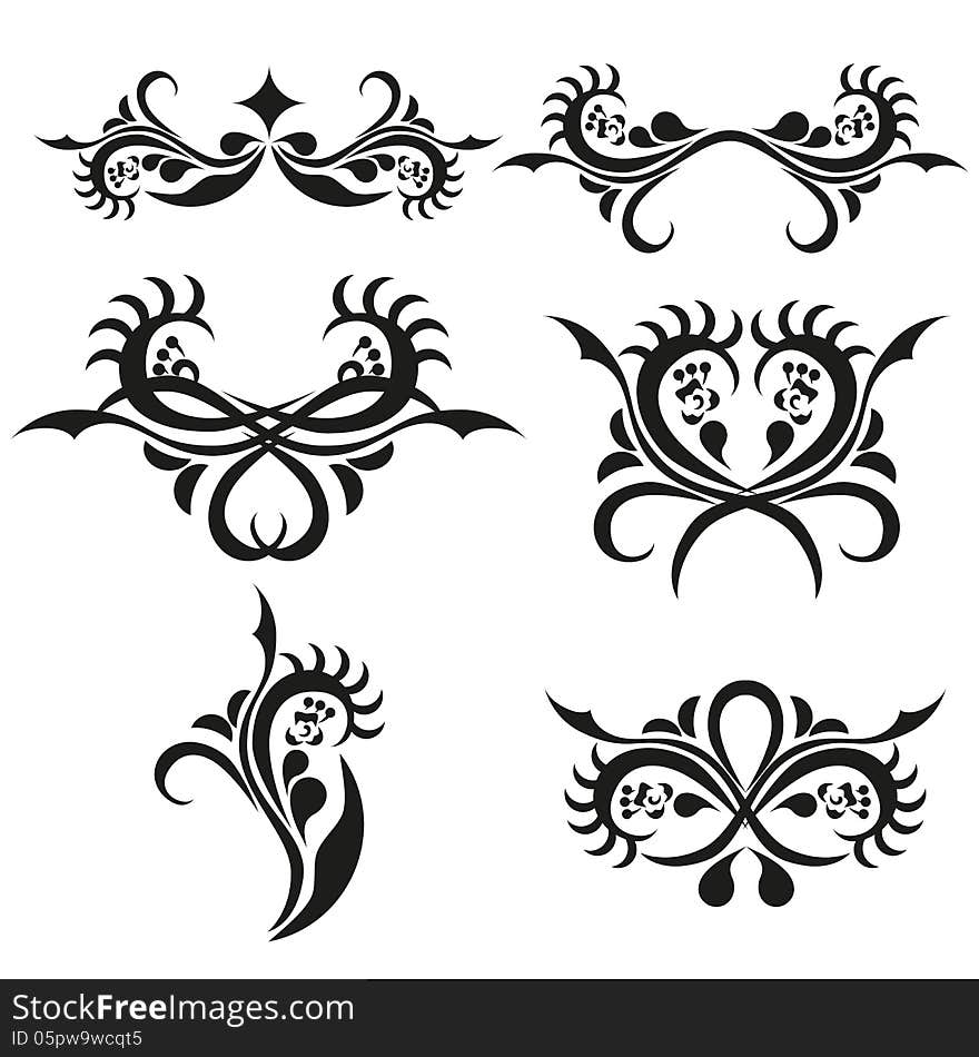 Decorative elements, vector illustration,ornament,swirl. Decorative elements, vector illustration,ornament,swirl