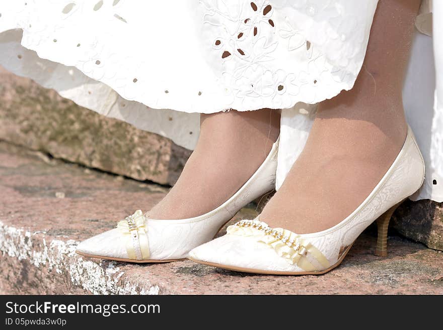 The bride s wedding shoes