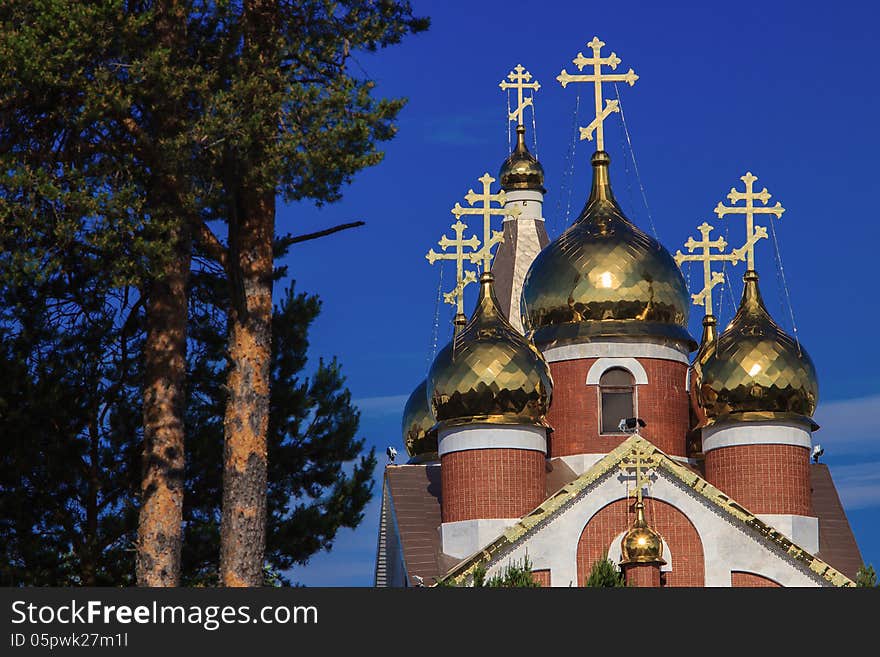 Orthodox church against the blue sky. Orthodox church against the blue sky