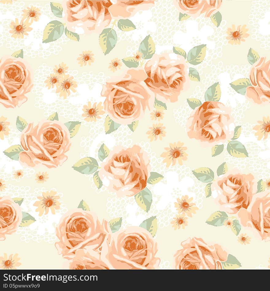 Vintage roses - seamless