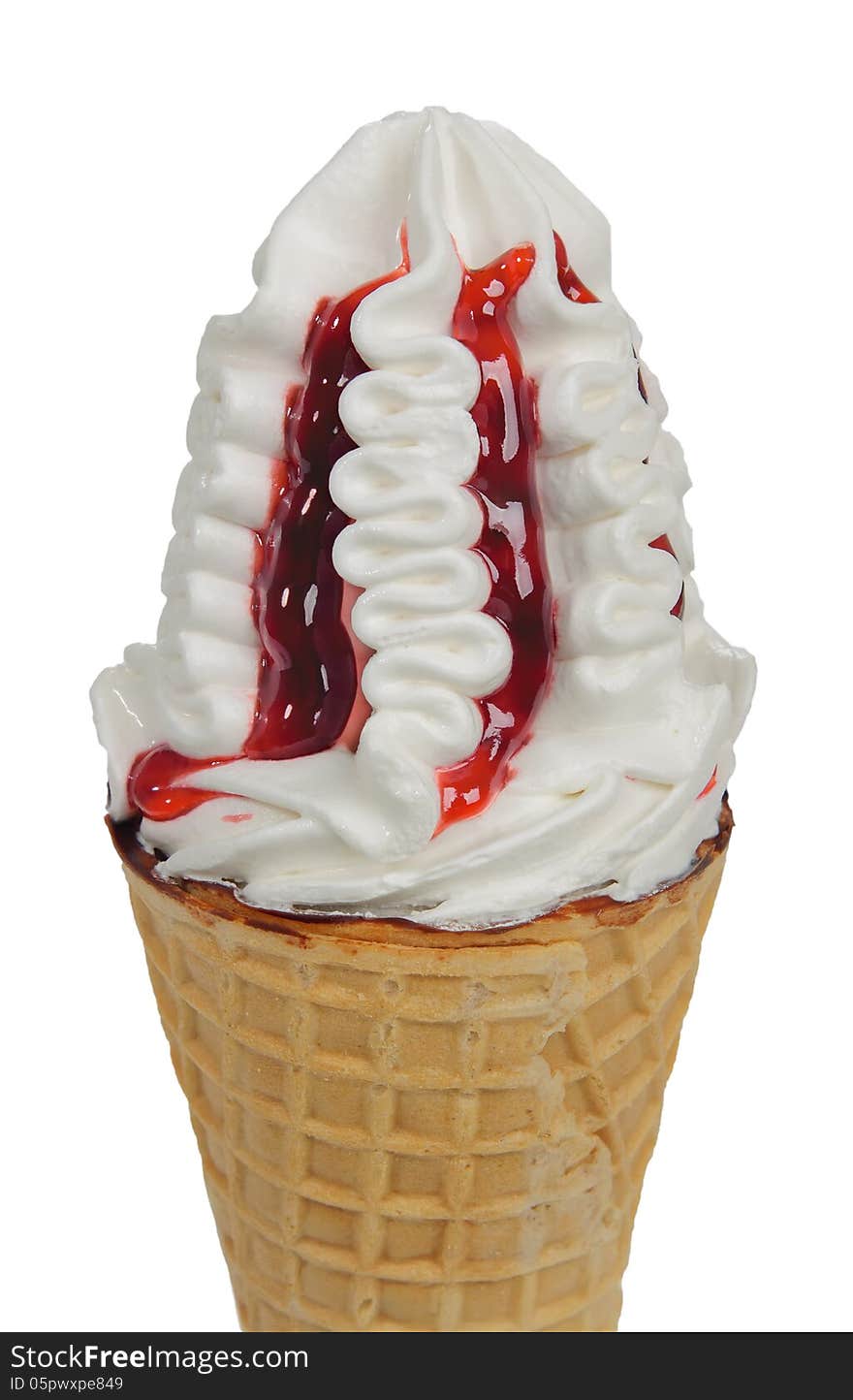 Soft serve ice cream on white background