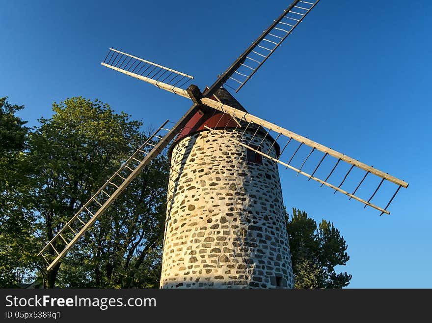 View of a typical wind mill in Montreal Quebec Canada