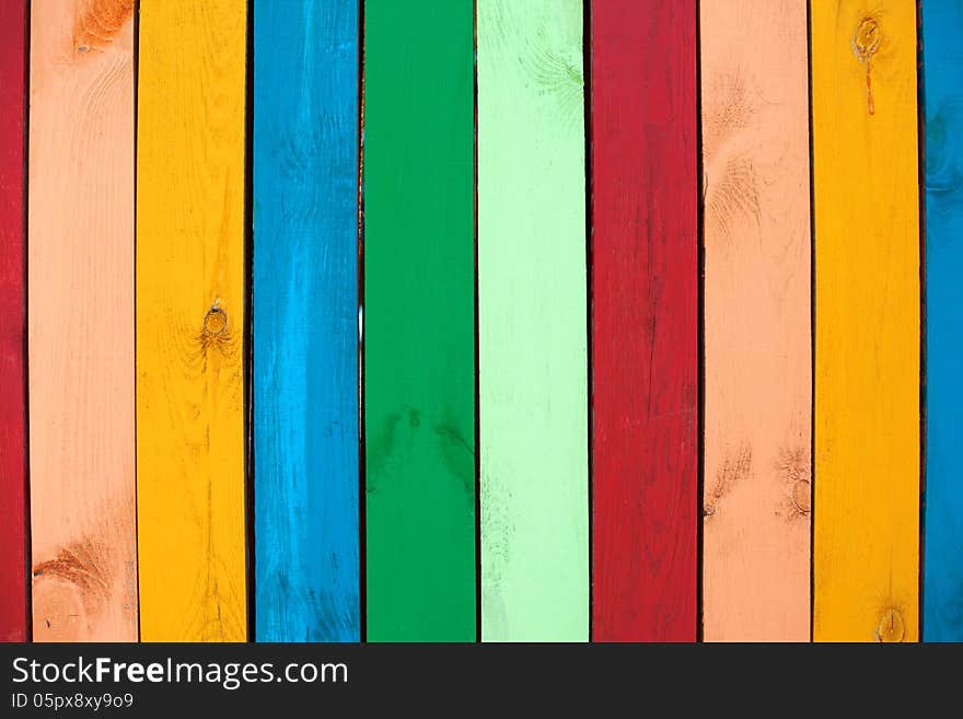 Colorful Wood Background, painted wooden plank