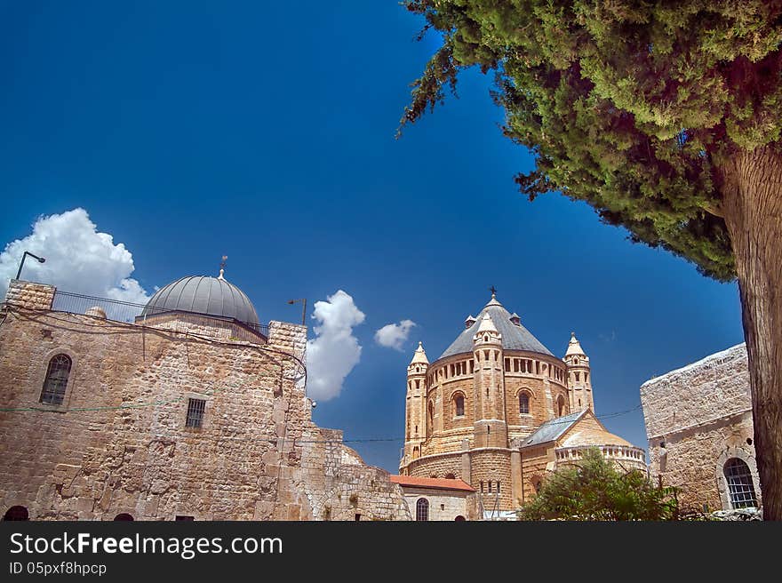 View on the tower of Dormition Abbey, Jerusalem