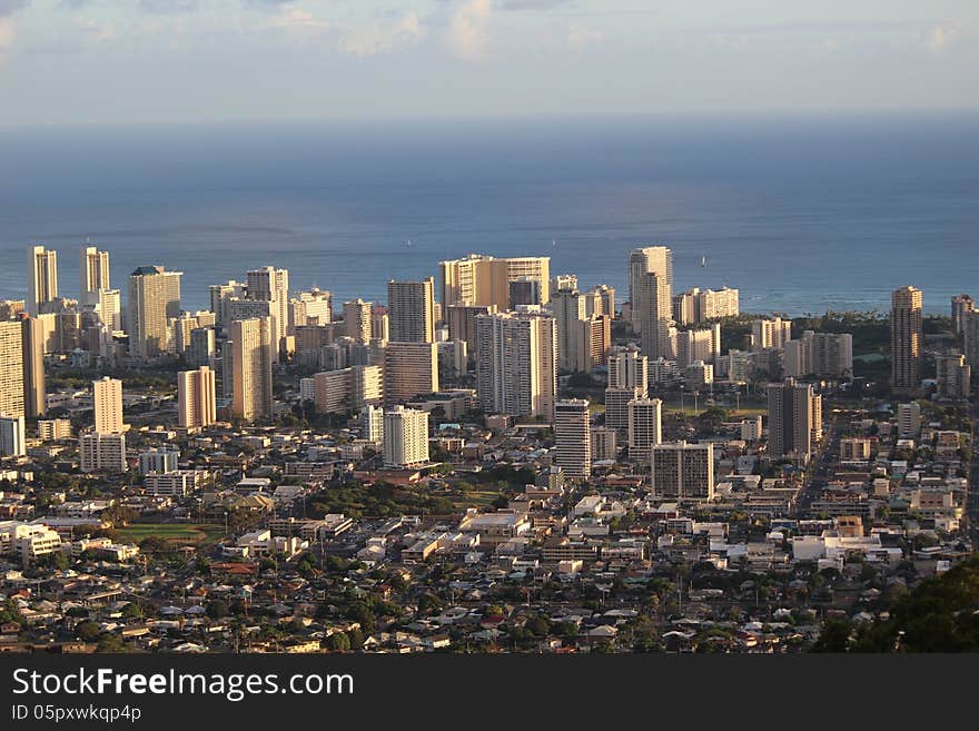 Honolulu view from top Tantalus mount. Honolulu view from top Tantalus mount.