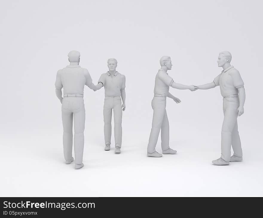 Silhouette of two men handshake isolated on a white background. Silhouette of two men handshake isolated on a white background