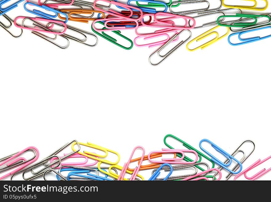 Paper clip isolated on white background