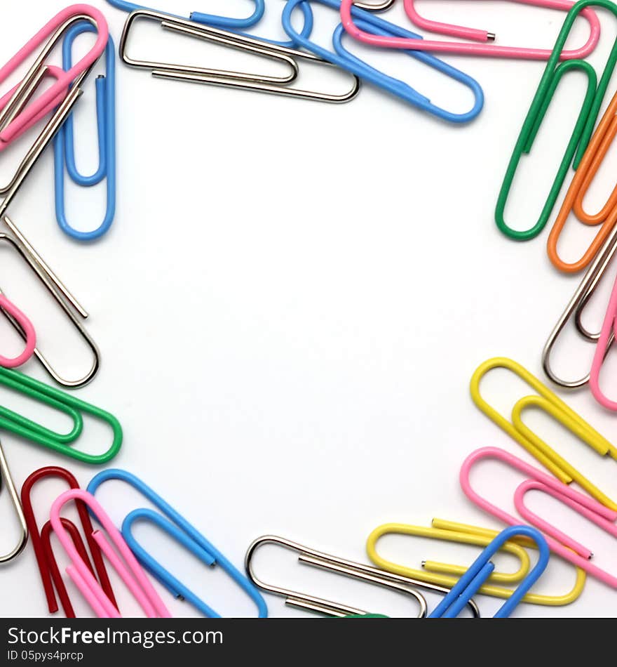 Paper clip isolated on white background