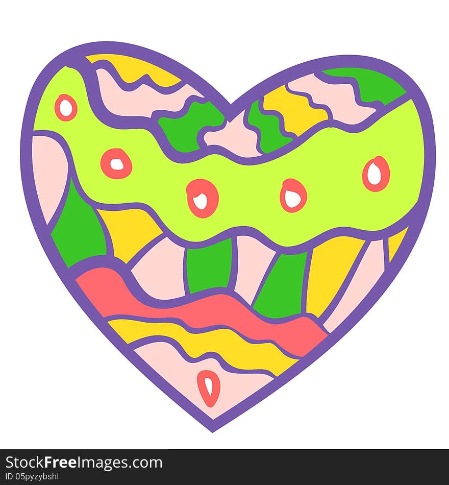 Funny colorful heart background.