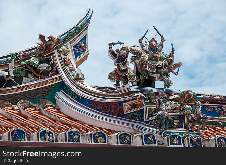 Roof of a chinese temple. Roof of a chinese temple