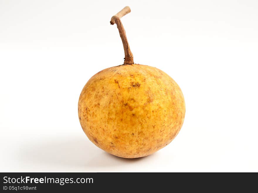 Santol meliaceae fruit on white background