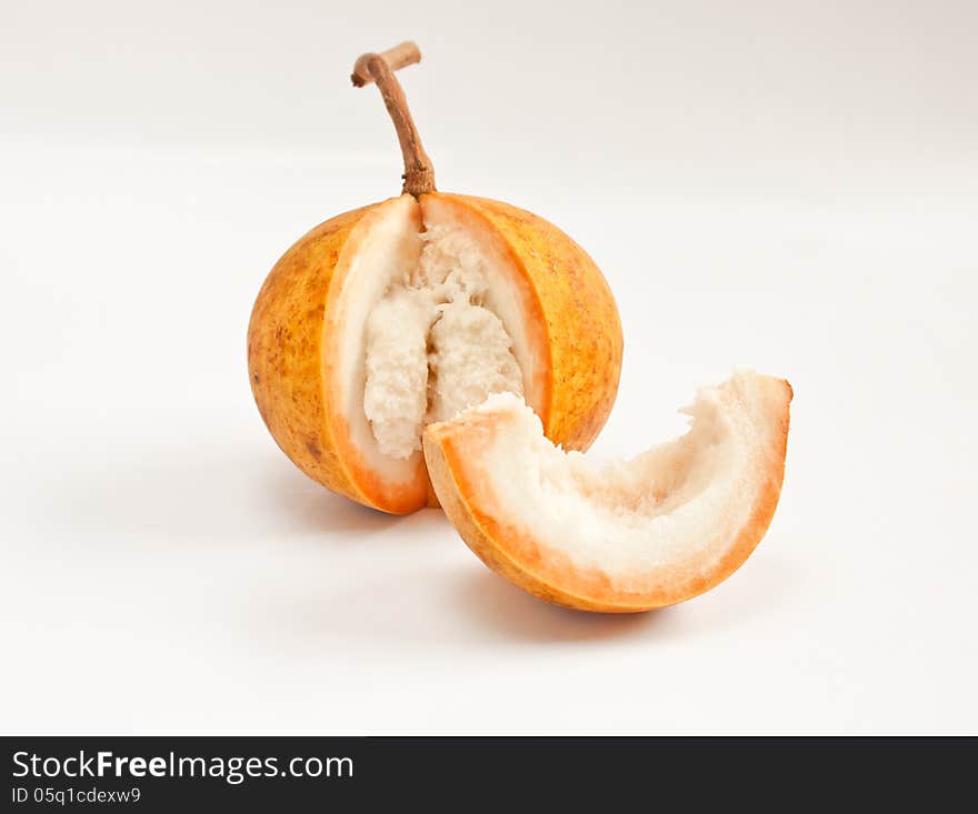 Santol meliaceae fruit on white background