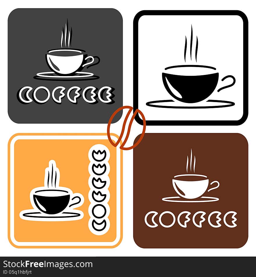 Coffee cup logo set