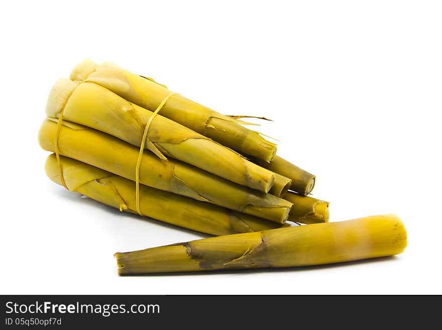 Bamboo shoot on white background