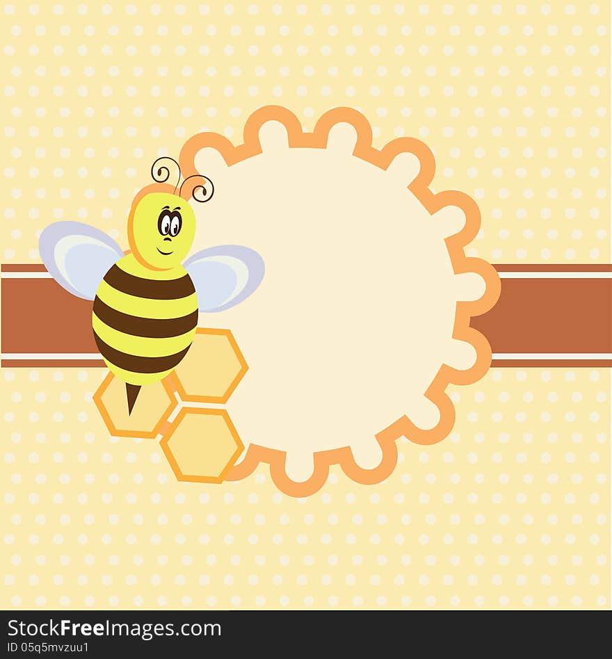 Background With Funny Bee