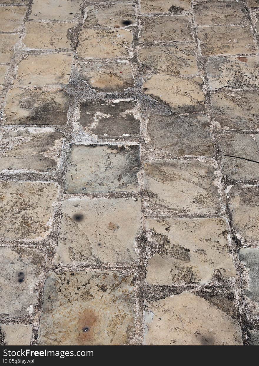 Detail of the old pavement surface