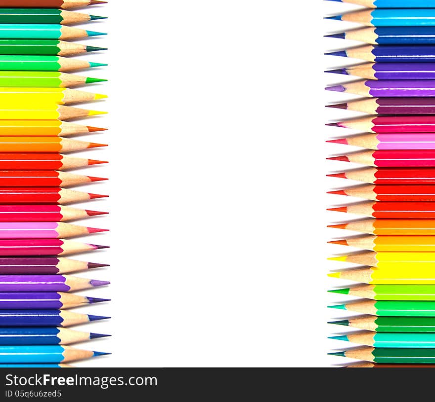 Color pencils isolated on white  background