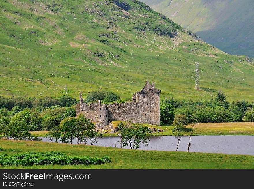 A Scottish castle at a Loch.