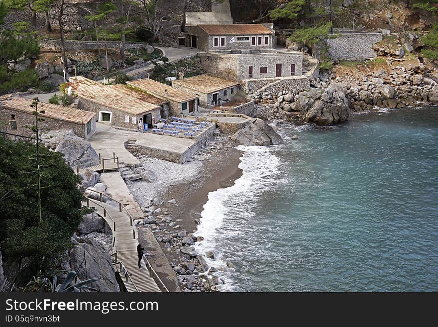 Restaurant in bay on Mallorca