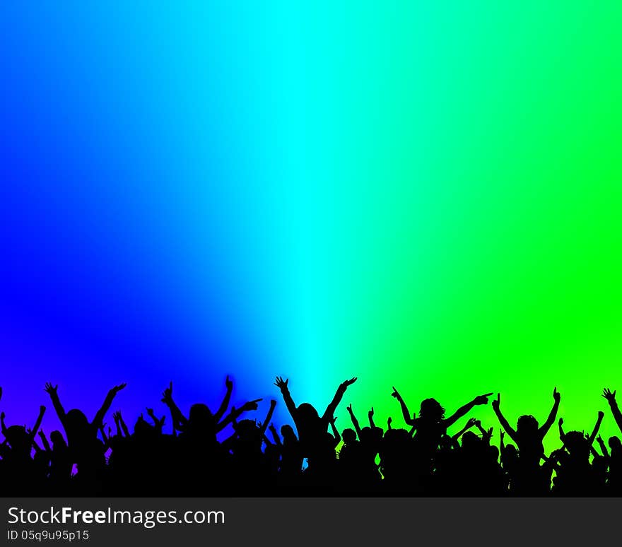 Party crowd people silhouette background. Party crowd people silhouette background