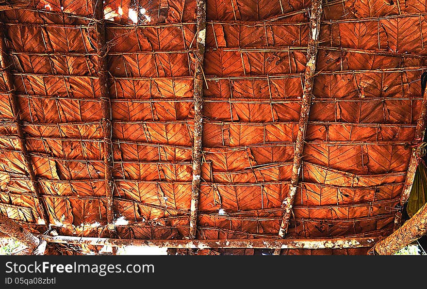 Tile Roof made from Teak Leaf