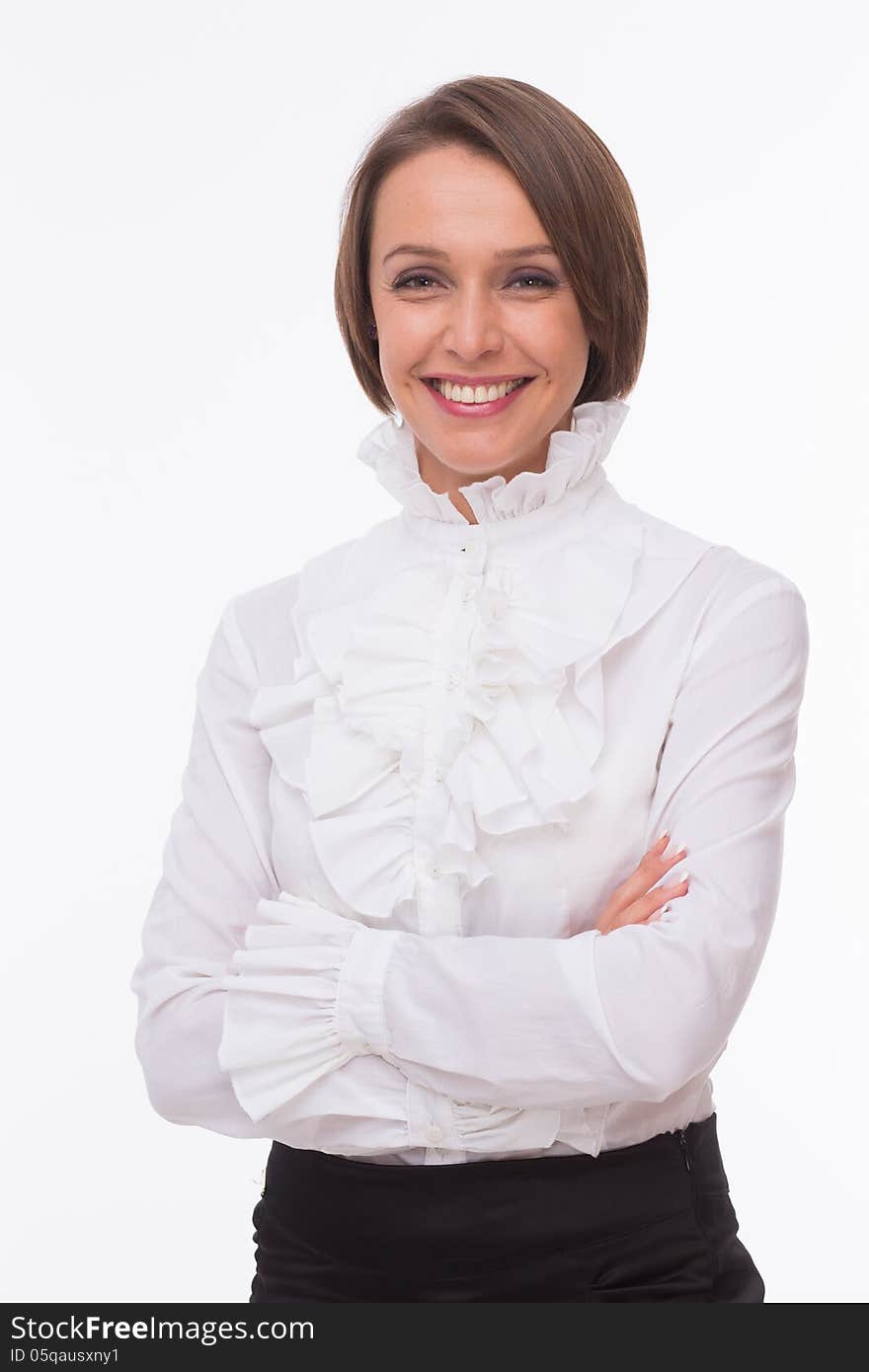 Businesswoman on white