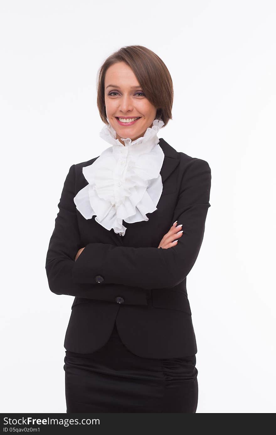 Businesswoman on white