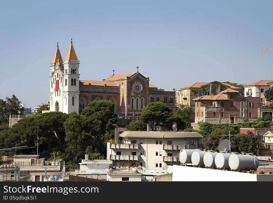 Messina is the largest port of Sicily. Like many temples and buildings of Sicily, built of Sandstone Cathedral changes its color depending on the time of day and the height of the sun, becoming something pale pink, Golden and bronze. Messina is the largest port of Sicily. Like many temples and buildings of Sicily, built of Sandstone Cathedral changes its color depending on the time of day and the height of the sun, becoming something pale pink, Golden and bronze.