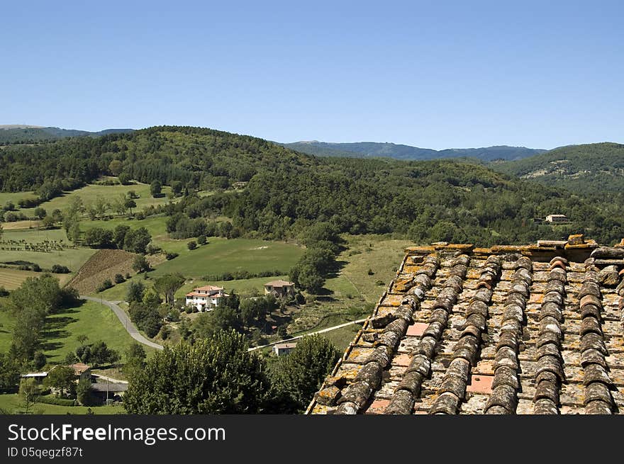 View on Tuscan landscape