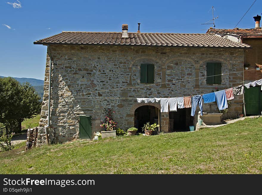 Laundry hanging to dry