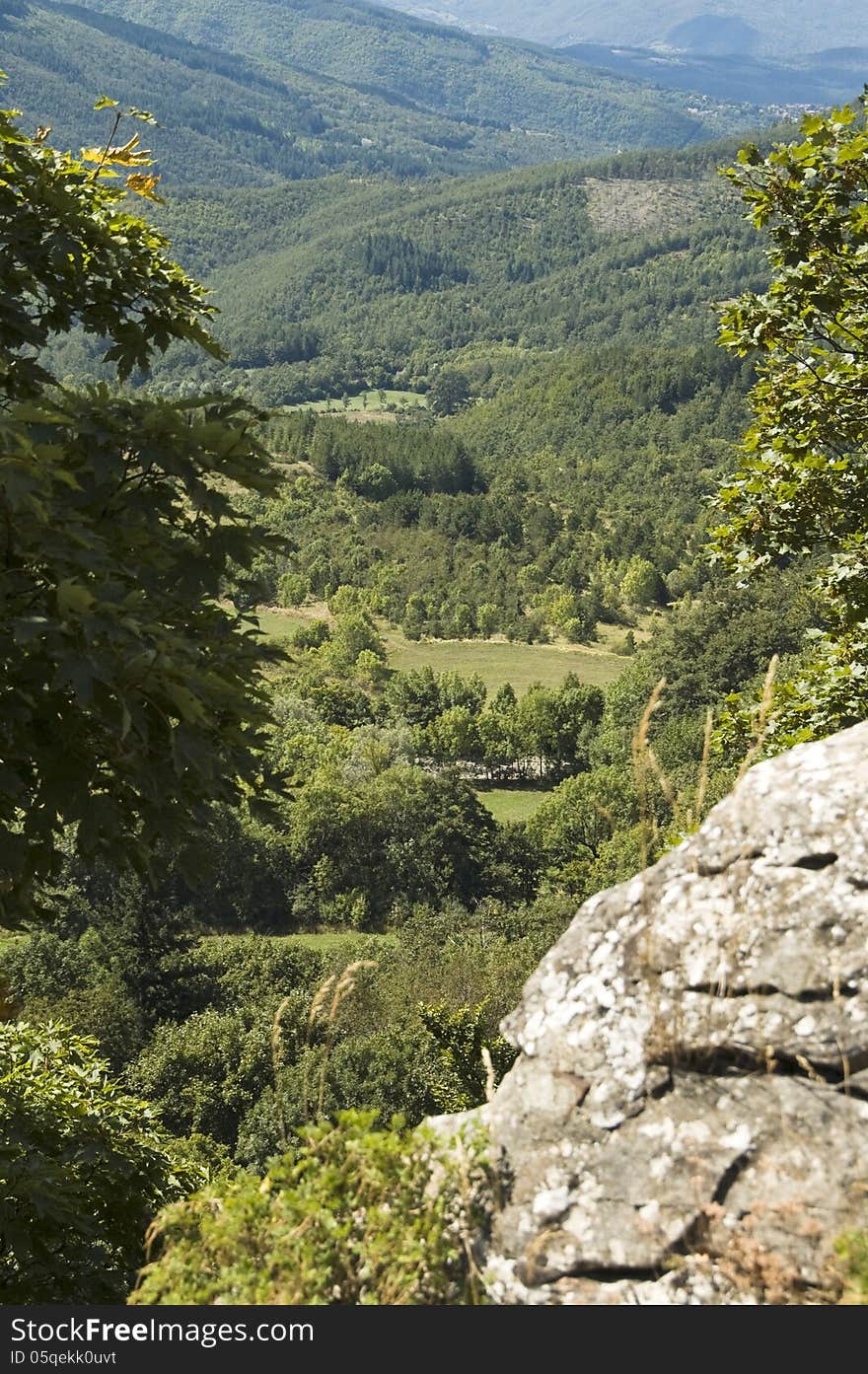 View on Italian landscape from La Verna