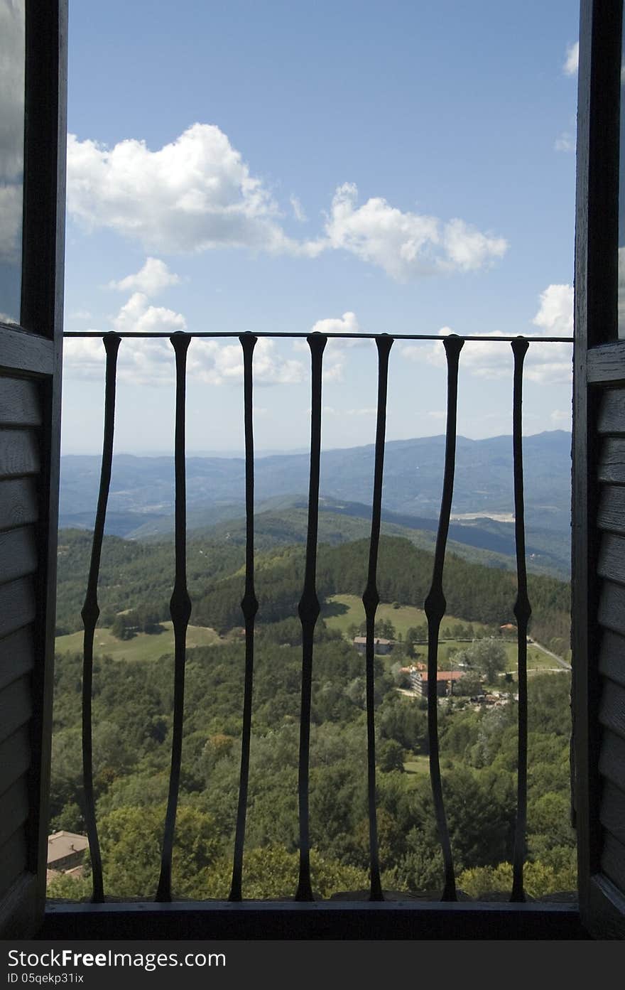 View on Italian landscape from La Verna