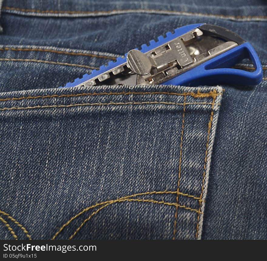 Small Knife Or Cutter In Jean S Pocket