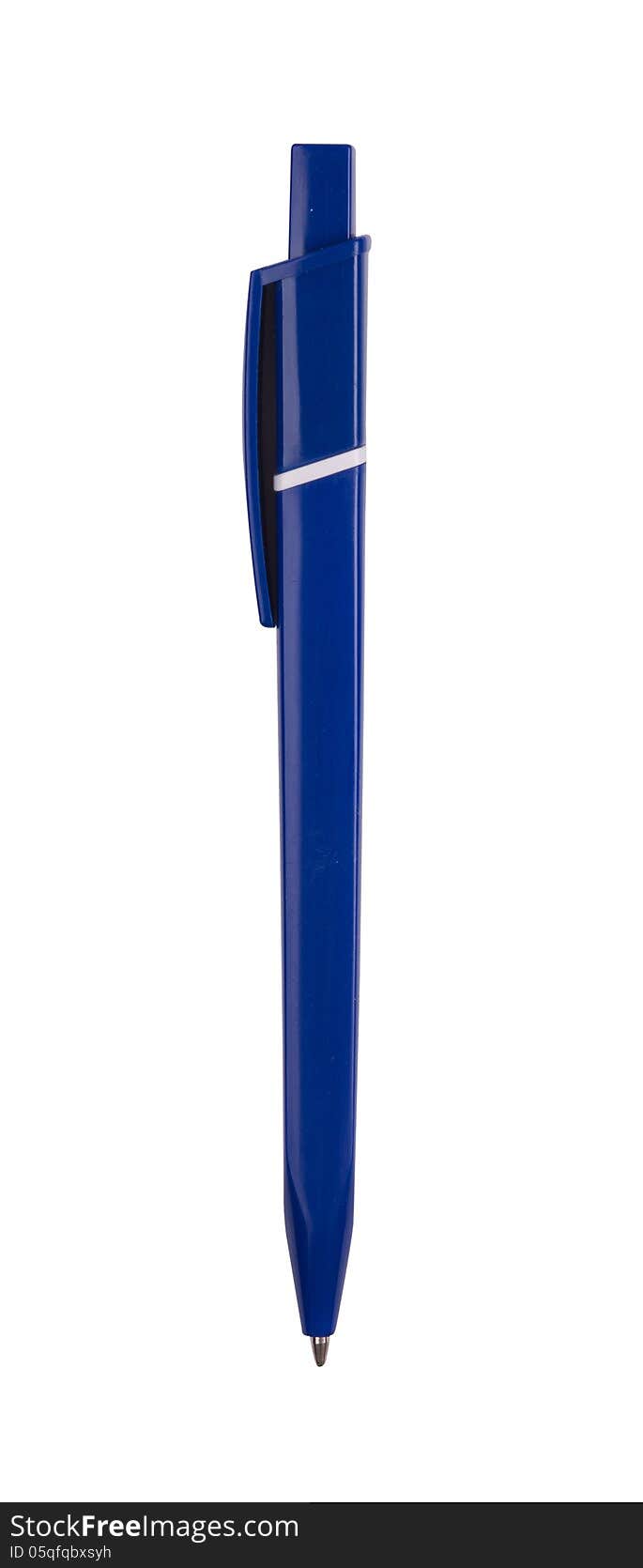 Close up of blue pen isolated with clipping path on white. Close up of blue pen isolated with clipping path on white